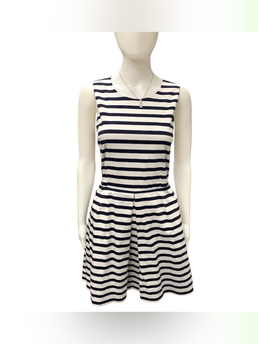 GAP Navy and White Striped Sleeveless Fit & Flare Dress Size S